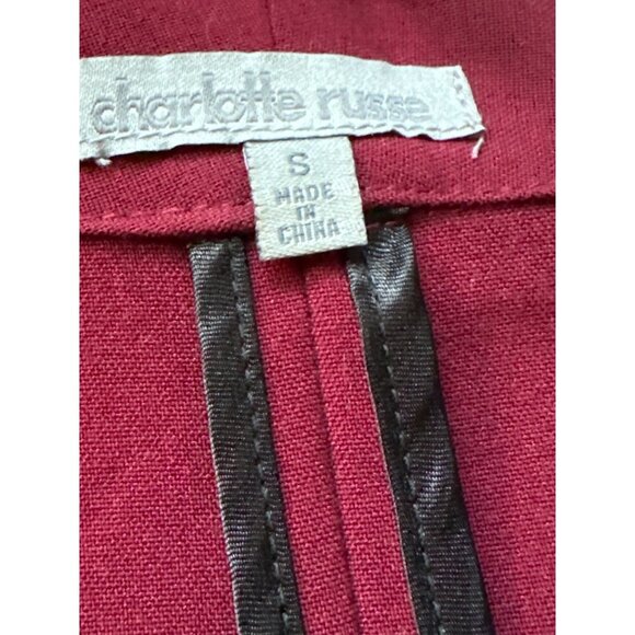 Charlotte Russe 90s Y2K Open Front Blazer Jacket With 3/4 Sleeves & Peplum Hem - Picture 5 of 11